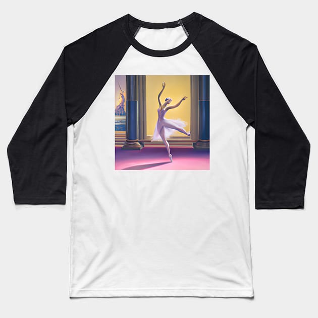 Ballerina Dancing Painting Olympus Baseball T-Shirt by druidwolfart